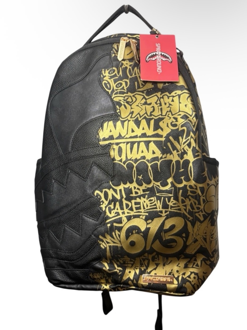 NWT Sprayground Half Graff Glide Backpack (DLXV) Black and Gold